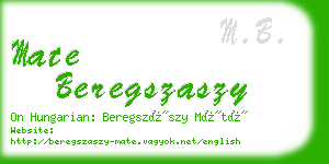 mate beregszaszy business card